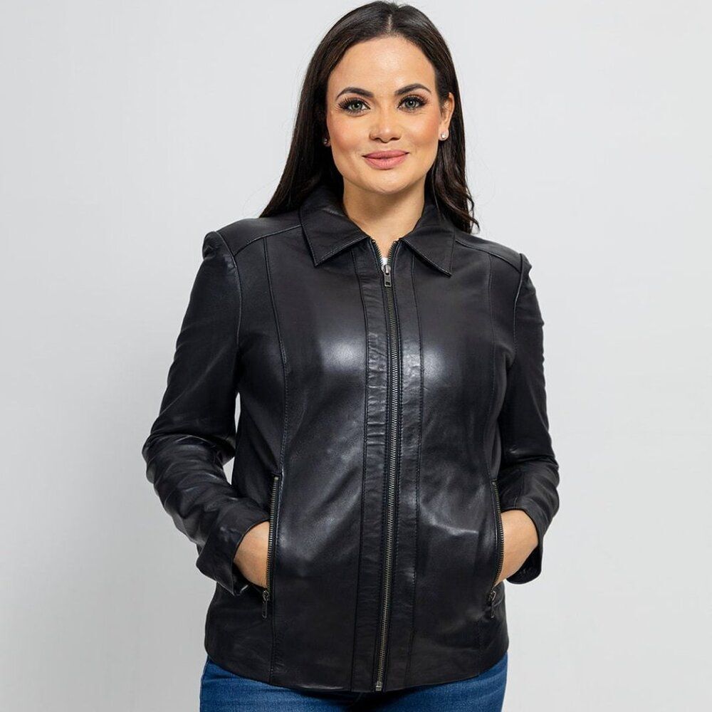 Womens Fashion Leather Jacket - Picture 2 of 8
